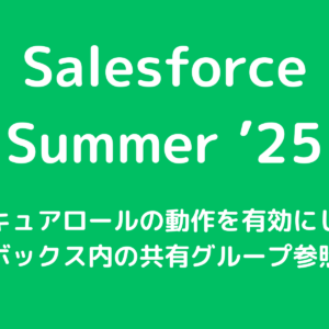 セキュアロールの動作を有効にし、サンドボックス内の共有グループ参照を更新 ; Summer’25 リリース更新